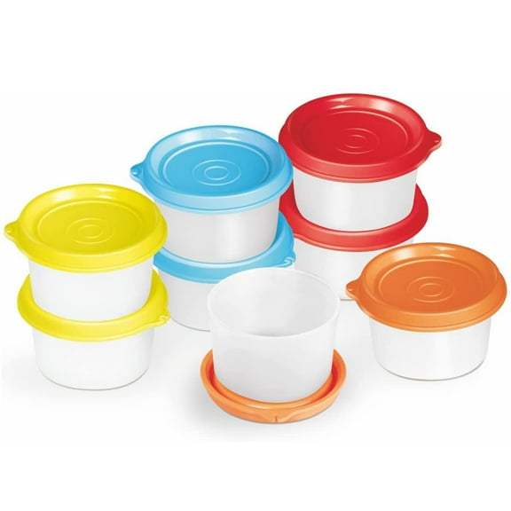 Milton Salad Dressing Containers with Lids Condiments, Sauce & Portion Cups, 8-Pack 5 Oz Assorted Colors