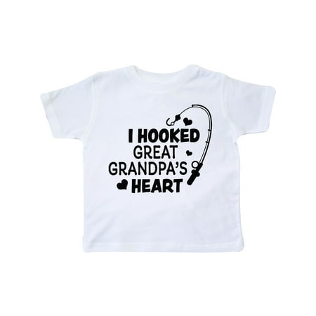 

Inktastic I Hooked Great Grandpa s Heart with Fishing Rod Gift Toddler Boy or Toddler Girl T-Shirt