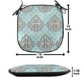 thumbnail image 5 of Victorian Chair Seating Cushion Set of 2, Rococo Style Design Tiles Romantic Diamond Swirls, Seat Pads for Office with Anti-slip Backing, 16"x16", Pale Blue Ivory, by Ambesonne, 5 of 7