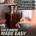 thumbnail image 3 of 1 Gallon Cold Brew Coffee Maker with -Thick Glass & Stainless Steel Infuser -  Gold Beverage Dispenser for Iced Tea and Home Brewing, 3 of 6