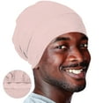 thumbnail image 2 of DJN Unisex Double-Layer Beanie: Chemo Sleep Cap, Versatile Polyester Pull-On Hat for Men & Women Pink One Size, 2 of 8