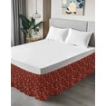 thumbnail image 4 of Yellow Roses Bed Skirt California King Size 16&nbsp;Inch Drop, Christmas Xmas Red Background Wrap Around Dust Ruffle Bedskirts, Wrinkle & Fade Resistant Easy Fit Bedskirt with Adjustable Elastic, 4 of 8