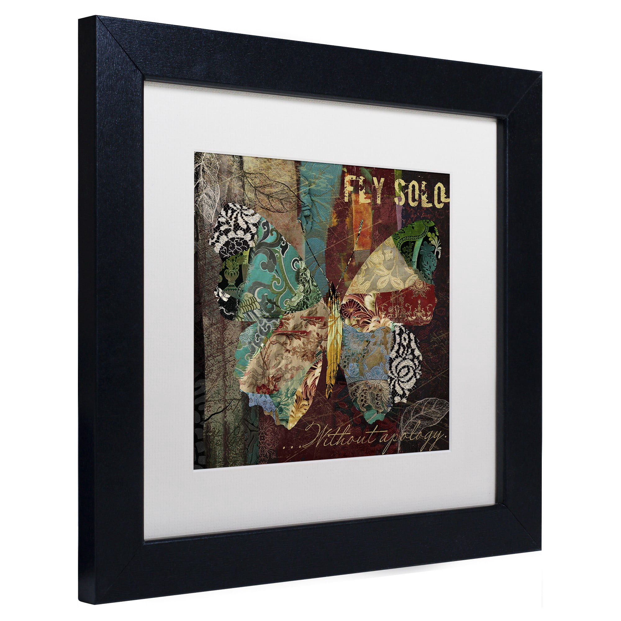 Trademark Fine Art "Winging It I" Canvas Art by Color Bakery White Matte, Black Frame