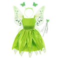 thumbnail image 1 of Little Girls Halloween Fairy Elf Cosplay Costume Flutter Sleeve Tutu Princess Dress with Hair Hoop Wand Wings for Theme Party140 Gong Bohan LED, 1 of 2