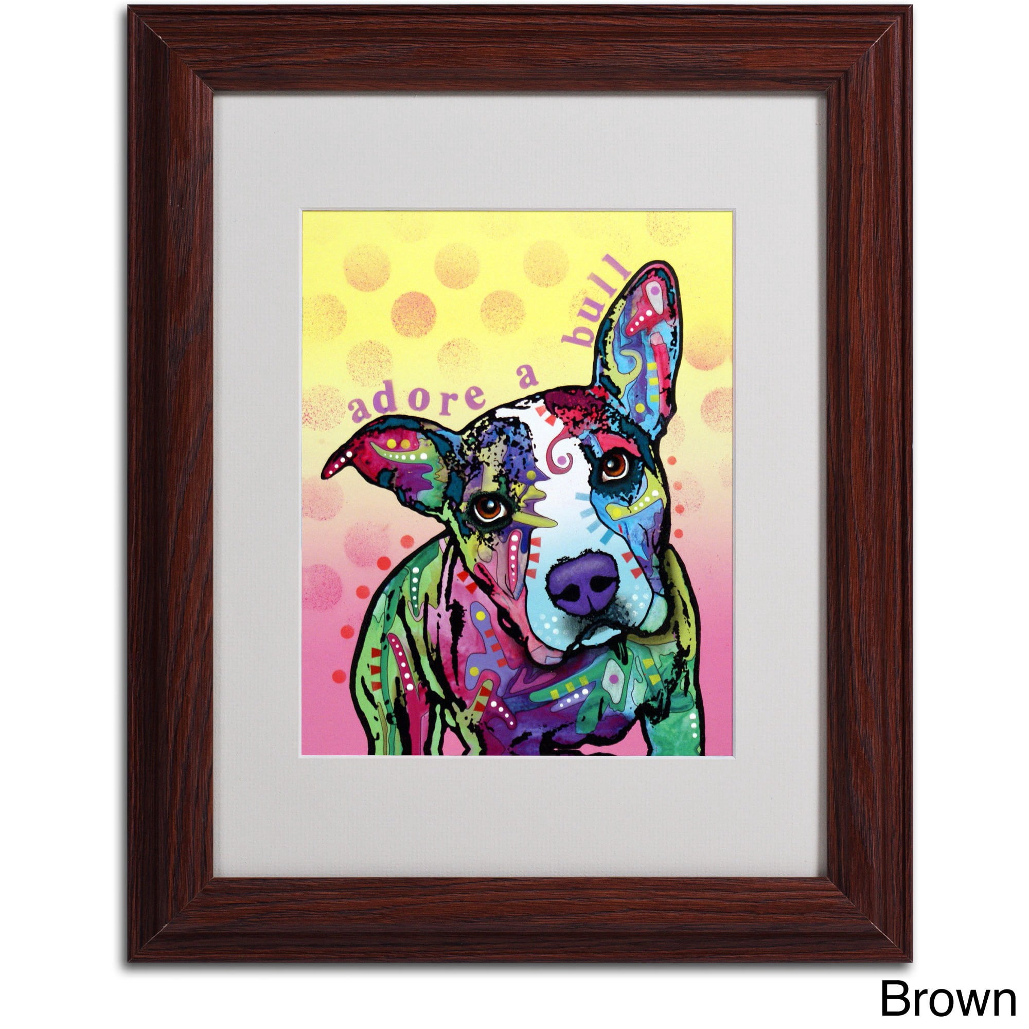Matted art under acrylic in a black frame