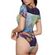 thumbnail image 2 of Balery Spring Flower Seasonal Body de cuello redondo de manga corta para mujer Tops de manga corta Tops básicos-Large, 2 of 7