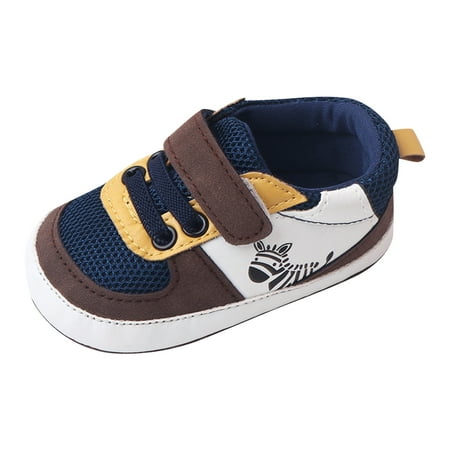 BOBOGOJP Infant Boys Girls Sneakers Classic Infant Prewalker Soft Slip On Crib Flats Shoes (Brown 6)