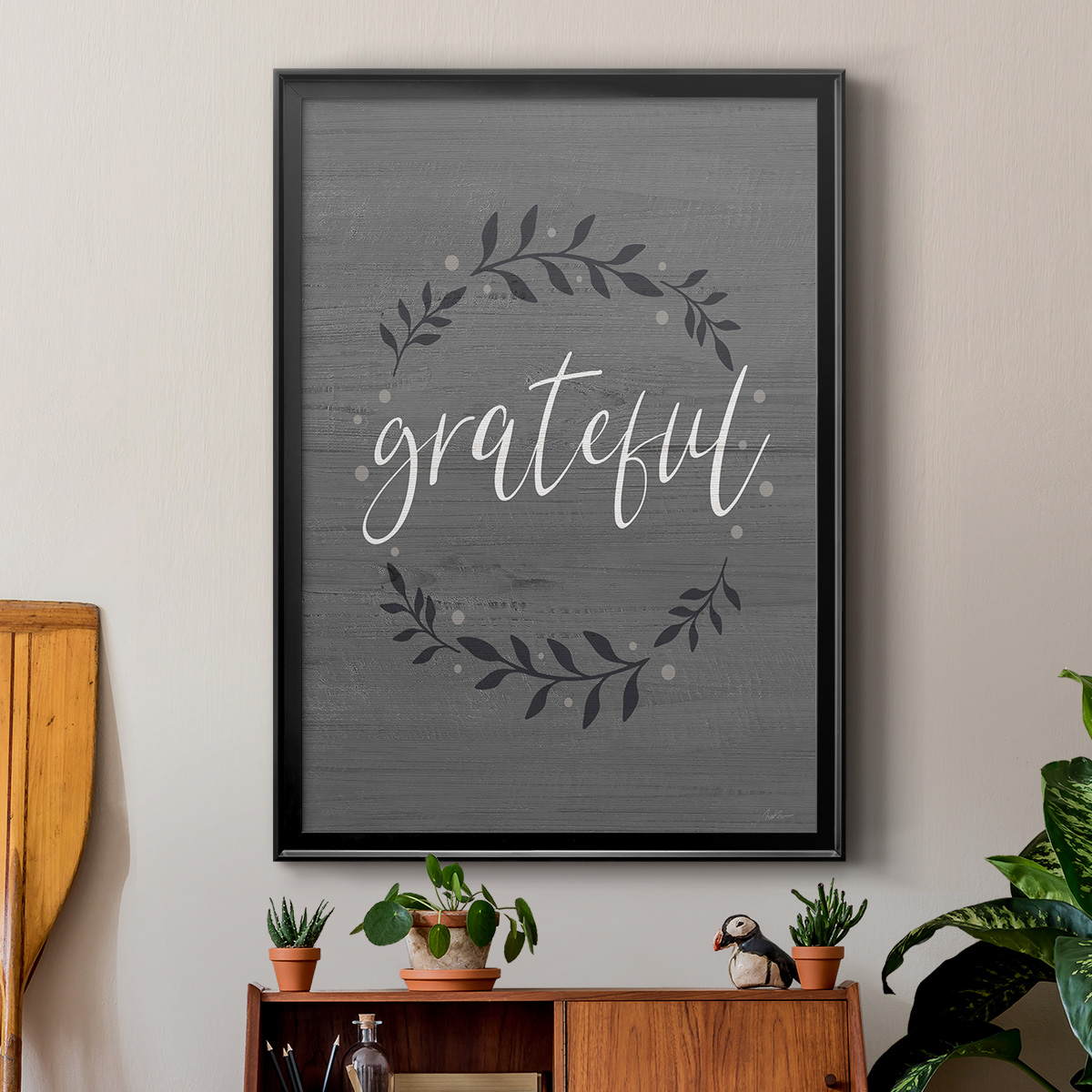 Grateful Wreath Premium Classic Framed Print - Ready to Hang