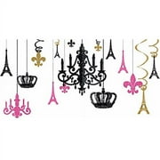 Day in Paris Eiffel Tower French Birthday Party Glitter Chandelier Decoration