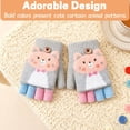 thumbnail image 4 of Gants d'Hiver pour Enfants de 6 à 10 Ans, Unisexes, Réversibles, avec Rabat, Chauds, Tricotés, Sans Doigts, Chauds et Élastiques.,2,B, 4 of 7