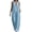 Blue, variant on Women's Solid Color Sleeveless Jumpsuit Elegant Loose One-Piece Pants Green XXL
