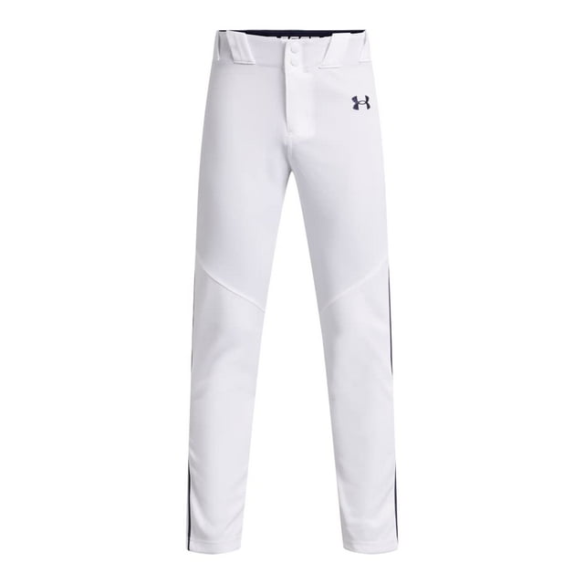 Pantalones de béisbol Under Armour Utility para niños, color blanco y azul marino XS