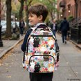 thumbnail image 6 of Chririnla Cats Floral Print School Bag with Padded Straps Large Capacity Book Bag, Breathable 17 Inch Bookbag for Travel Middle School Primary School, 6 of 10