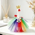 thumbnail image 5 of Gumesh Rainbow Porch Goose Outfit Goose Outfit Lawn Geese Costume Clothes Pearl Tie Fits 23" Cement Geese Statue for Pride Month Outdoor Garden Yard Patio Art Decor, 5 of 7