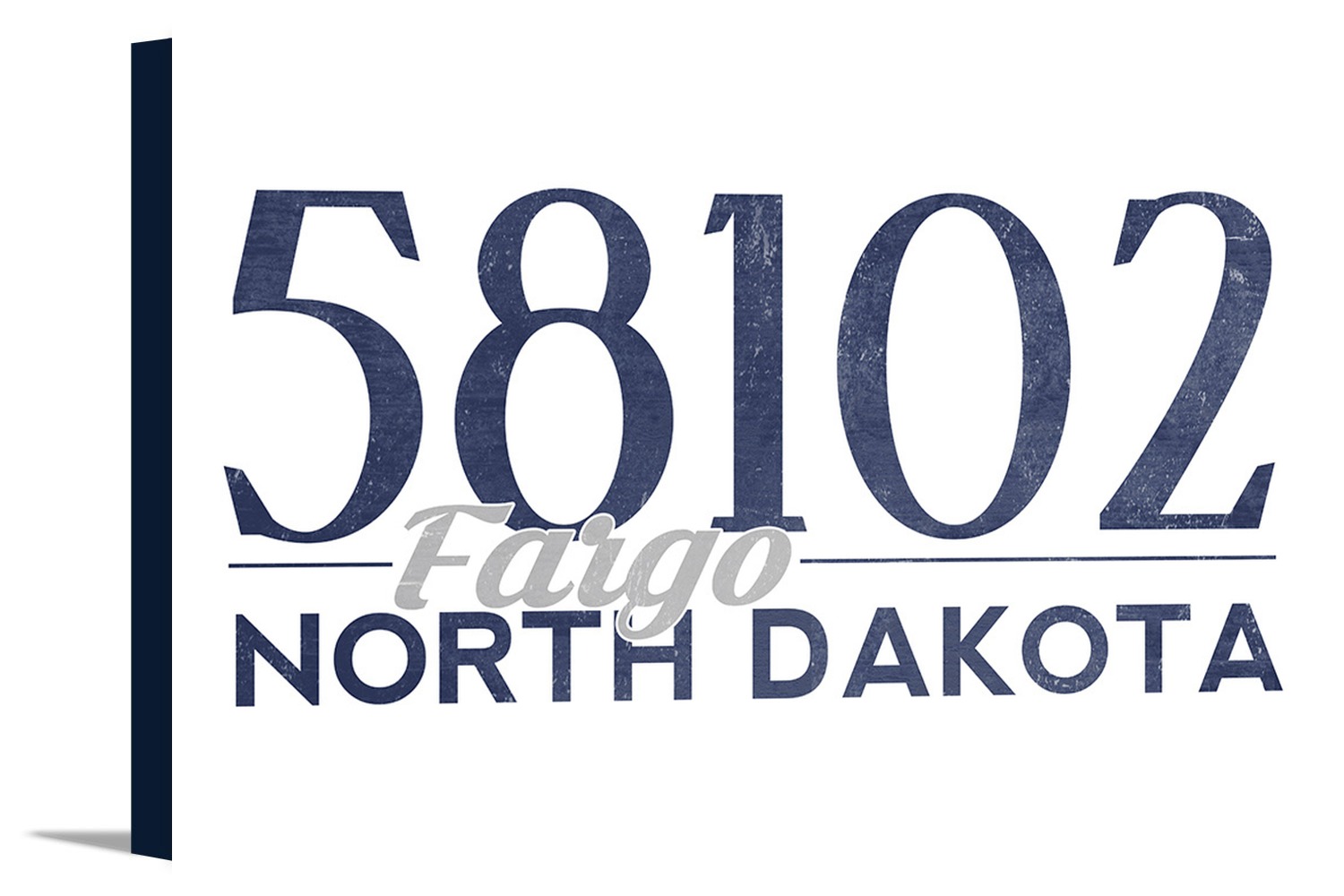 Fargo, North Dakota 58102 Zip Code (Blue) Lantern Press Artwork