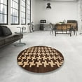 thumbnail image 4 of Ahgly Company Machine Washable Indoor Square Abstract Night Red Area Rugs, 3' Square, 4 of 7