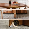 thumbnail image 7 of Round Dining Table for 4-6, PAPROOS 47'' Large Wood Kitchen Table, Dining Room Table with Wide Tabletop & Cross Base, Circle Dining Table Dinner Table for Kitchen Dining Room, Brown(Only Table), 7 of 7