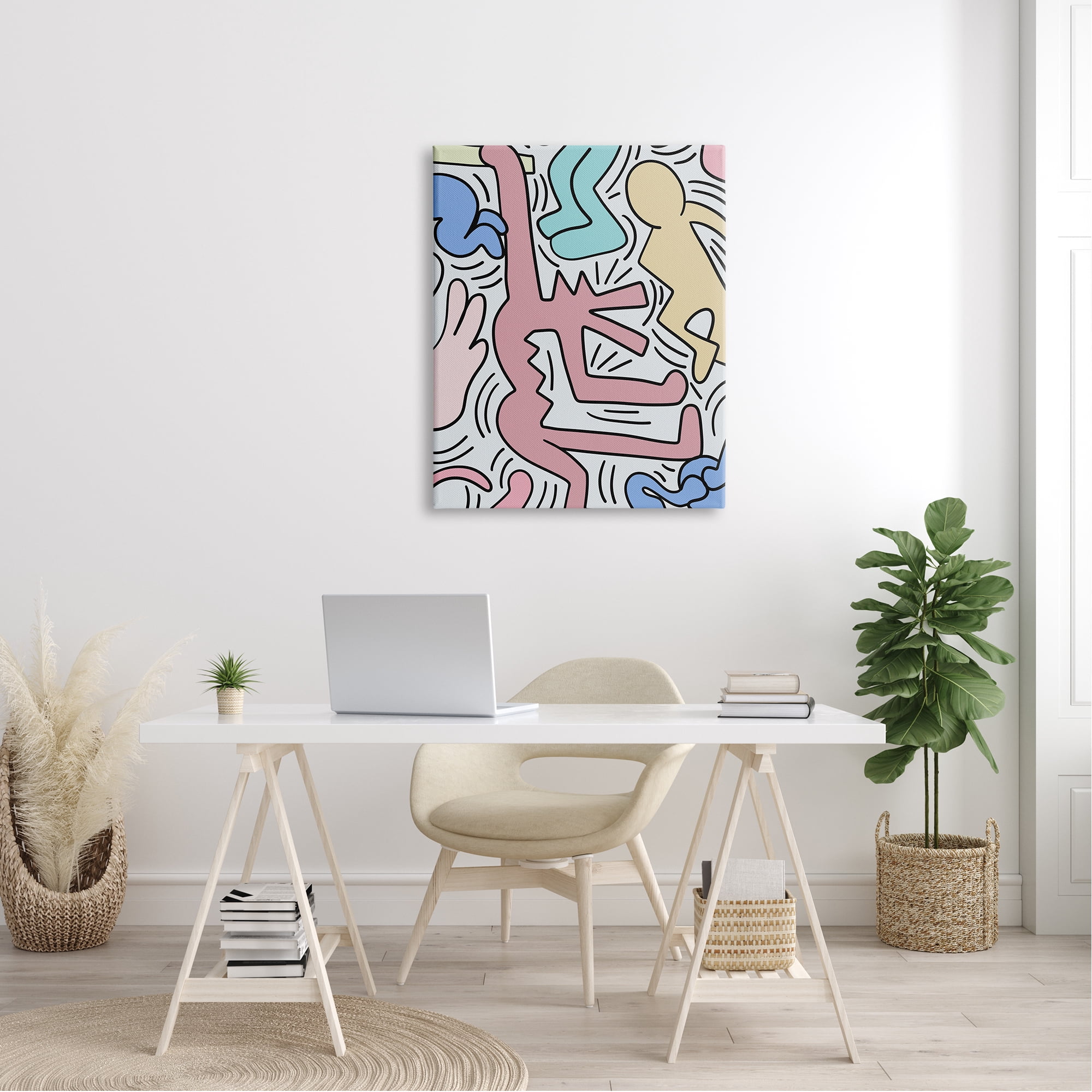 Stupell Industries Pop Style Pastel People Squiggle Lines Design Canvas Wall Art, 30 x 40, Design by Ros Ruseva