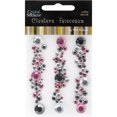 thumbnail image 2 of Mark Richards 7332483 Crystal Stickers Clusters 3/pkg-round - Clear, Hot Pink & Black, 2 of 2