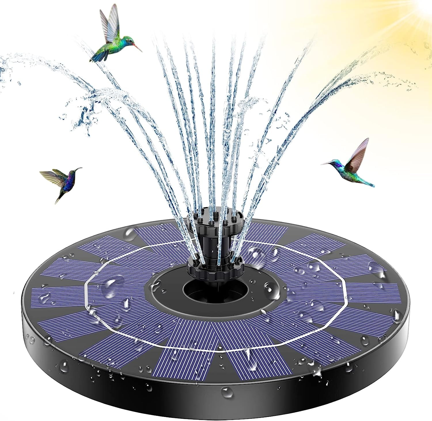 AISITIN Solar Fountain Pump, 3.5W Solar Bird Bath Fountain 7.1 inch