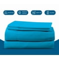 thumbnail image 5 of 4-Piece Full Sleeper Sofa Sheet Set, 100% Egyptian Cotton, 1000 Thread Count, Fits 5" Deep Pull-Out Couch Mattress (54" x 72") - Turquise Blue Solid, 5 of 5