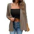 thumbnail image 2 of ClodeEU Women's Cardigan Sweaters, Solid Color Long Sleeved ,Casual Lightweight Cardigans Coffee,Womens Plus S, 2 of 9