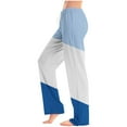 thumbnail image 4 of biudgviw Wide Leg Pants for Women Color Block Elastic Waist Baggy Lounge Pants Drawstring Casual Comfy Loose Trousers, 4 of 7