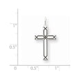 thumbnail image 3 of 14k White Gold Laser Designed Cross Charm Pendant, 3 of 4