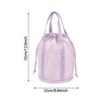 thumbnail image 2 of Mesh Shower Caddy Portable Hanging Drawstring Toiletry Bag with Outer Pocket,Foldable Bathroom Cosmetic Storage for Dorm Camping Travel, 2 of 6
