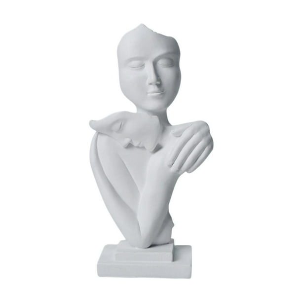 Escultura de pareja de arte abstracto, figura de amor, decoración del hogar, regalos para ella Blanco