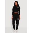 thumbnail image 3 of Women's Angel Rhinestone Zip Front Cropped Hoodie, 3 of 5