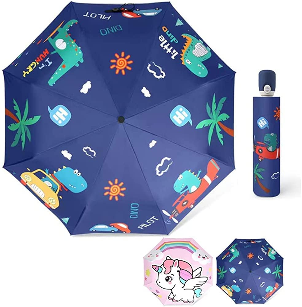 Kids Folding UmbrellaAutomatic Open Cartoon Travel UmbrellaWaterproof