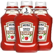 Heinz Simply Tomato Ketchup with No Artificial Sweeteners, 3 ct Pack, 44 oz Bottles