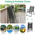 thumbnail image 4 of Spaco Set of 4 Outdoor Folding Chairs with Armrests and Backrests, Foldable Chairs with Heavy-Duty Metal Frame, Portable Chairs with Breathable Seat for Outdoor, Black, 4 of 6
