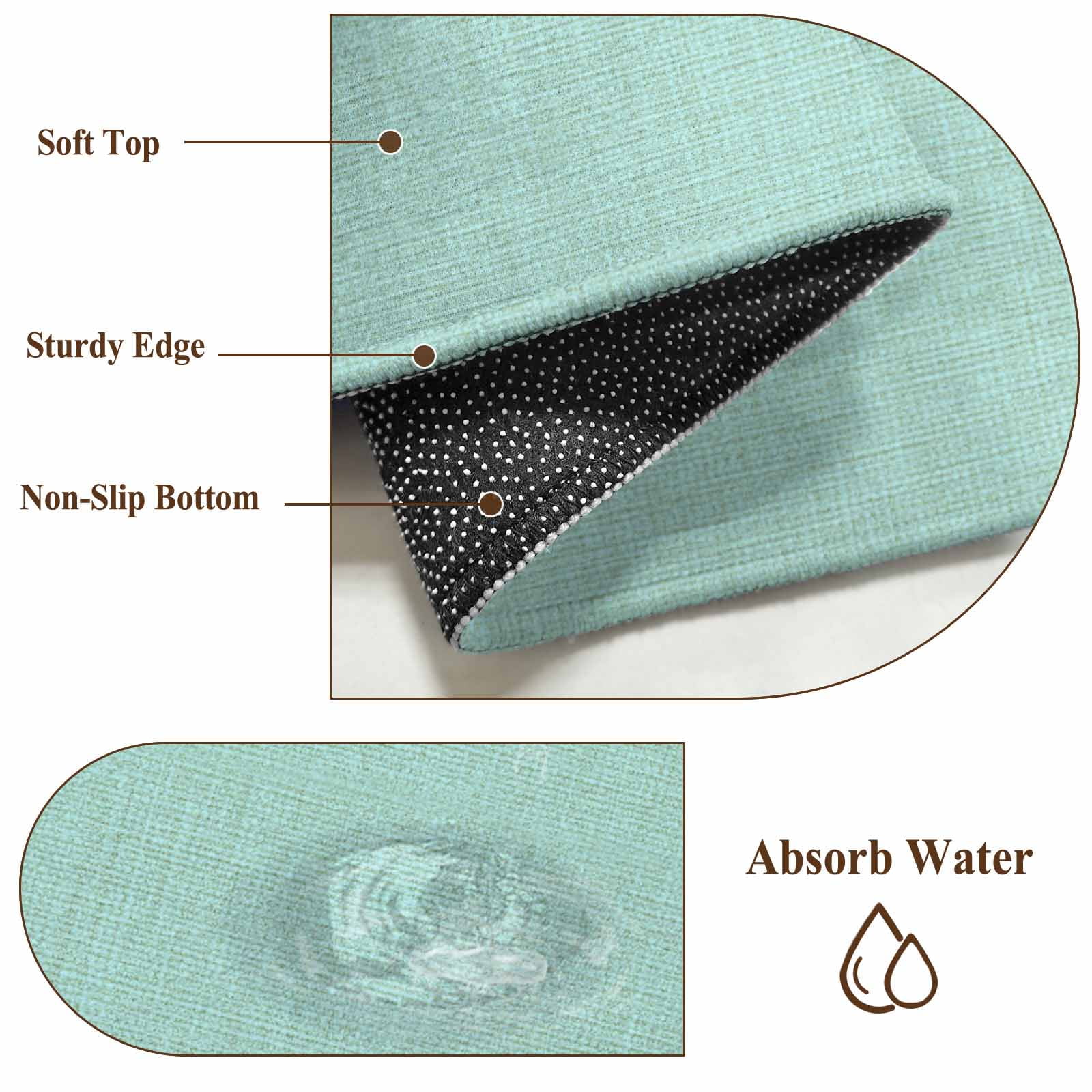 Large Area Rugs for Living Room Bedroom, Linen Mint Green 5'x8' Rug Washable Carpet Runner Indoor Outdoor, Modern Minimalist Pure Solid Color Non Slip Floor Mats Rug for Kitchen, Bathroom