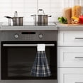 thumbnail image 5 of Haosy 2 Pack Kitchen Wash Cloths with Hanging Loops Absorbent Absorbent Quick Drying Hand Towels, Dark Navy Blue Plaid, 5 of 7