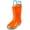 Orange and Light blue, variant on Puddle Play Toddler and Kids Boys and Girls Waterproof Rain Boots with Easy-On Handles - Purple with Blue Trimming - Size 12 Little Kid