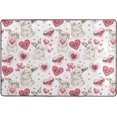 thumbnail image 4 of SKYSONIC Watercolor Bunny Rabbits Non-Slip Area Rug, Valentine's Heart Floor Carpet Comfort Floor Mats Decor for Indoor Front Porch Living Room Bedroom Kitchen, 36"x24", 4 of 5
