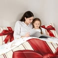 thumbnail image 5 of Feelyou Red Xmas Bowknot Full Size Comforter Sets, Christmas Gifts Bedding Comforter Set, Geometric Stripes Reversible Bedding Sets, Breathable Home Decor,3 Pieces, 5 of 8