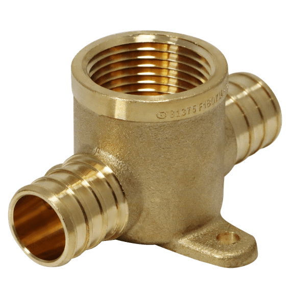 2 Pcs XFITTING Barb Crimp Pex 3/4 inch x 3/4 inch x 3/4 inch Female NPT Tee, Pex Female NPT Tee, 26-2-6=2XX