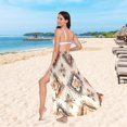 thumbnail image 6 of FORMRS Womens Beach Sarong Semi-Sheer Bikini Wrap Skirt Swimsuit Cover-ups, Geometric Designs, 6 of 7