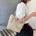thumbnail image 4 of Sywqhk Bolso De Hombro Con Cinta De Encaje Tejido Retro Para Mujer, Bolsos De Mano Informales (Marrón) Sywqhk Para estrenar, 4 of 9