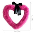 thumbnail image 3 of yocbz Bright Light Pink Feather Heart Wreath - Handmade Valentine's Day Wreath - Lightweight Fuzzy Indoor Home Wall Decoration and Front Door Decor, 3 of 6