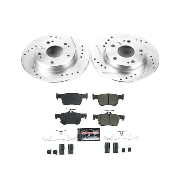 Rear Brake Pad and Rotor Kit - Compatible with 2020 - 2024 Honda Civic Hatchback 1.5L 4-Cylinder 2021 2022 2023