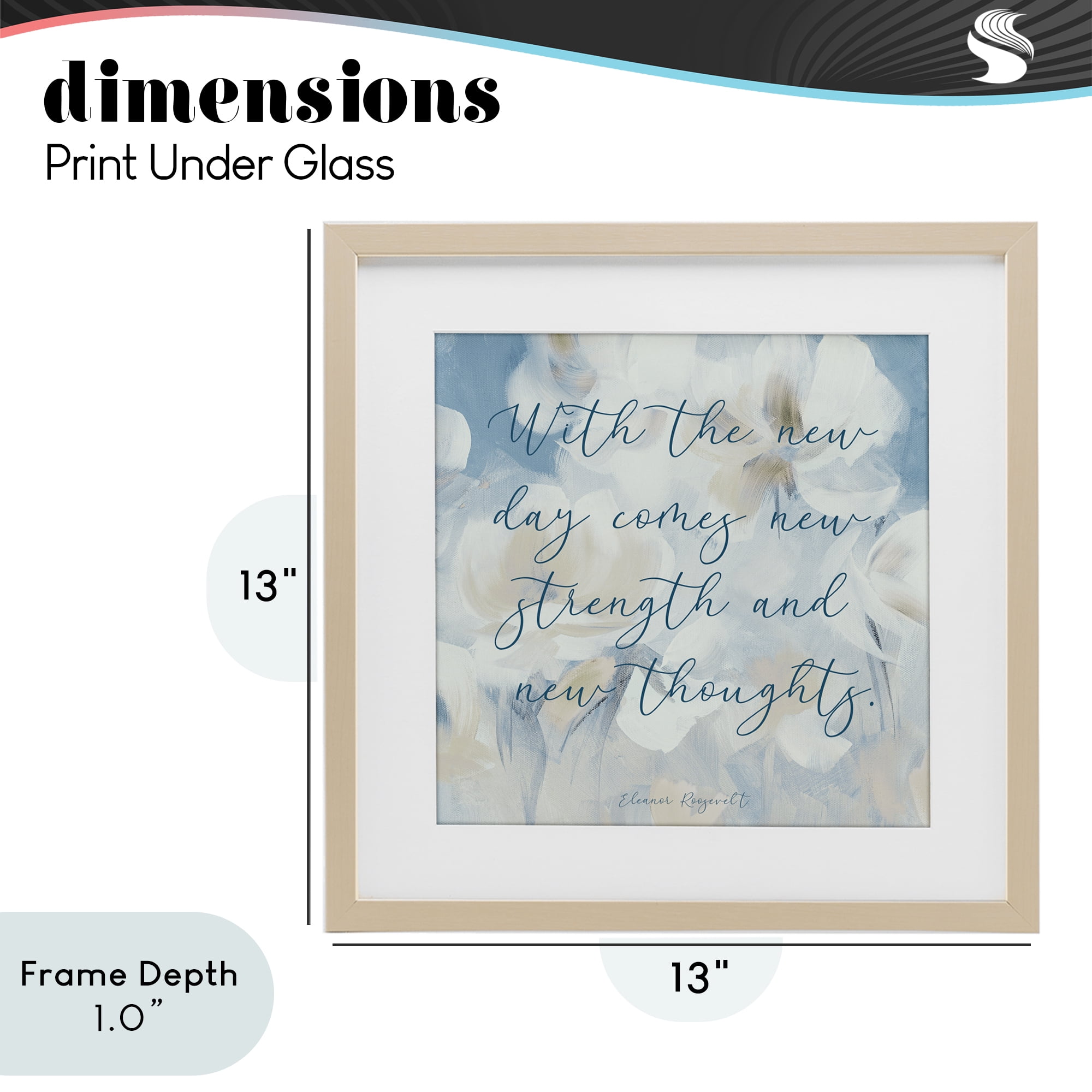 Stupell Industries Strength & New Thoughts Quote Birch Framed Print Under Glass, design by Lanie Loreth