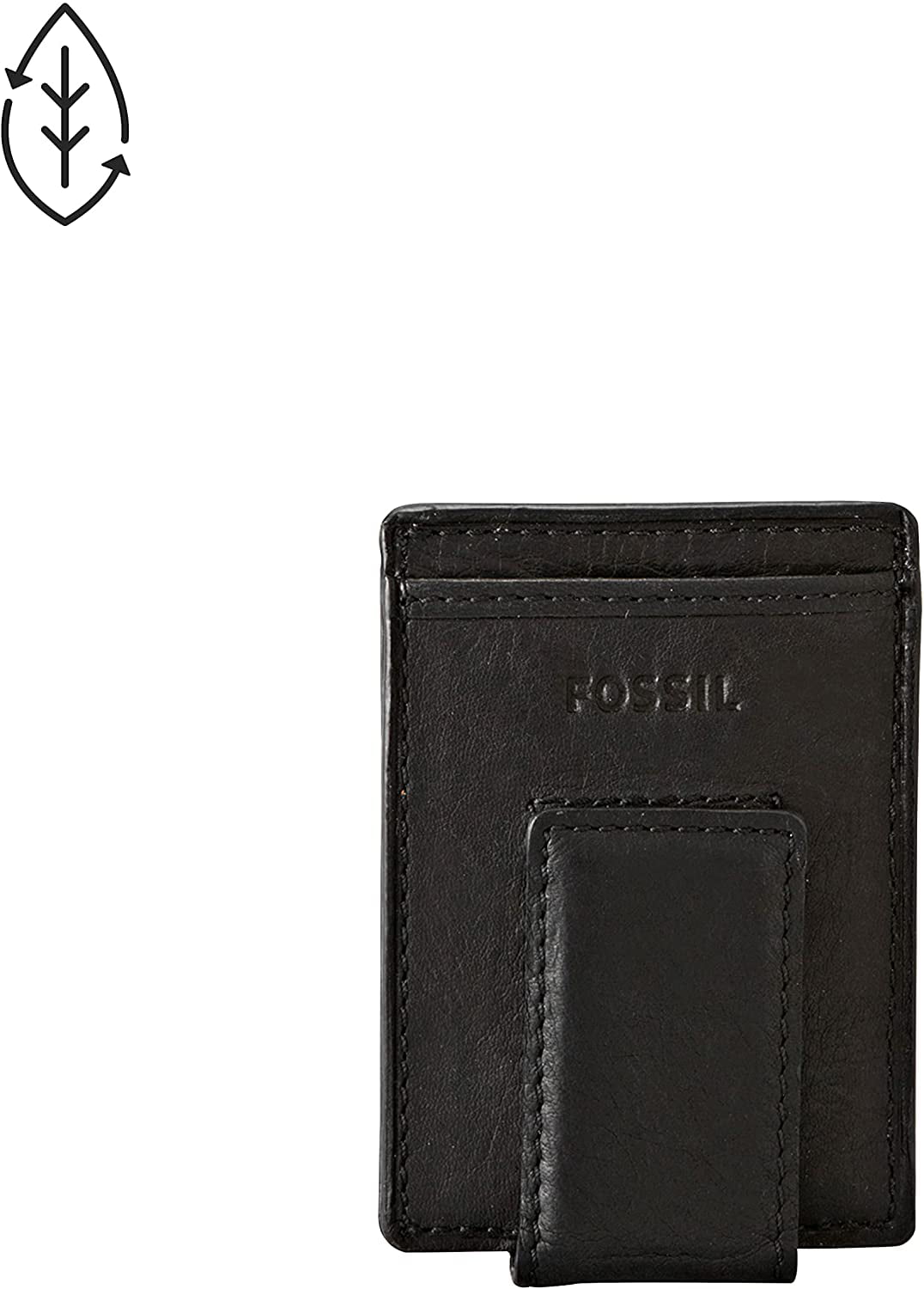 INGVY Mens Wallets Actual Leather Wallet Men Coin Purse Card Holder Man  Male Vallet Clamp for Money Bag (Color : Black Horizontal)