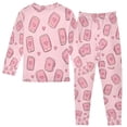 thumbnail image 2 of FORMRS Long Sleeve Top and Pants Pajama Set for Niños 2-Piece Sleepwear, Sizes 18M-8Y, Phones and Hearts, 2 of 6