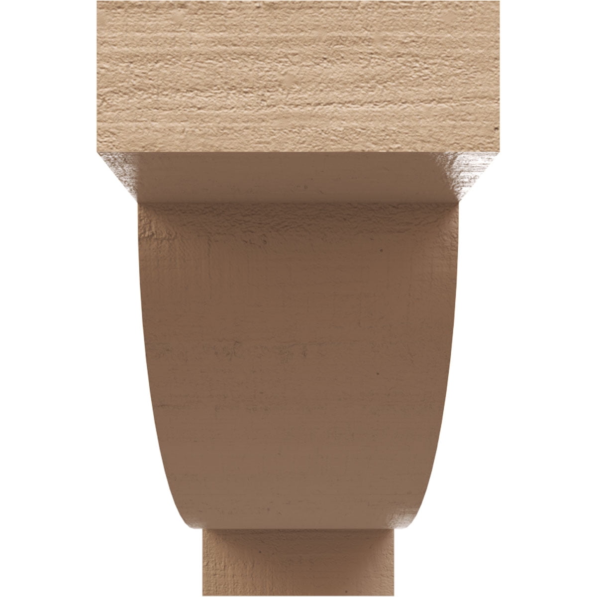 2"W x 12"D x 4"H Thin Alpine Rough Cedar Woodgrain TimberThane Corbel, Primed Tan