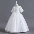 thumbnail image 6 of Diufon Puffy Princess Dress for 5-14 Years Girl Lace Mesh Layered Rompers Skirt Birthday Middle-Age Dresses (9-10 Years, White), 6 of 9