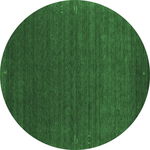 Ahgly Company Indoor Round Abstract Emerald Green Contemporary Area Rugs, 8' Round